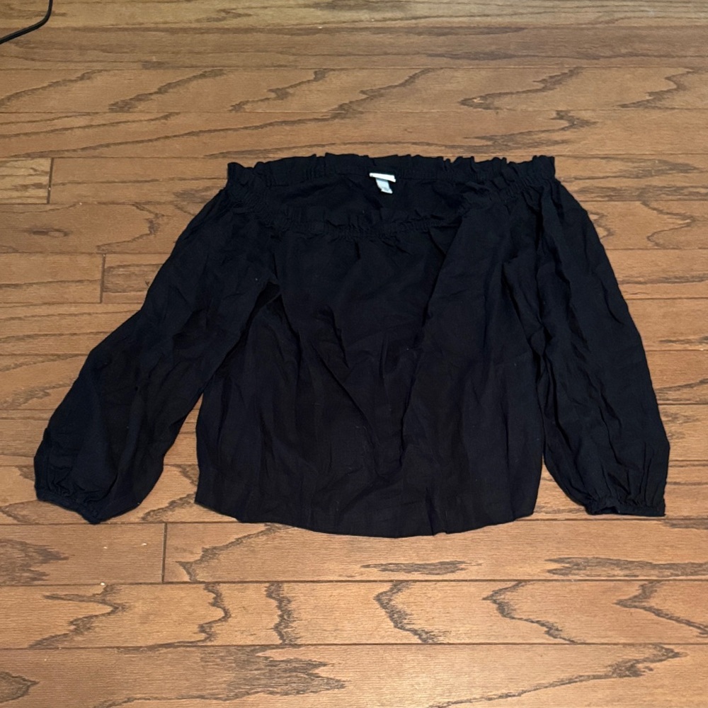 a new day Black Off-Shoulder Blouse